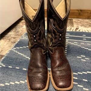 Old West Kids Brown Western Boots